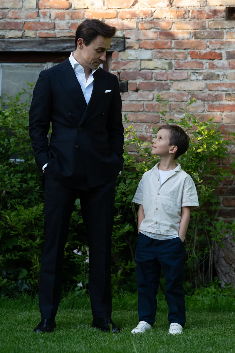 Bart Cagara with his son