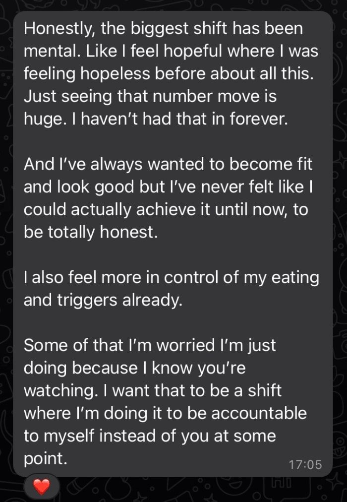 Client testimonial direct message 24