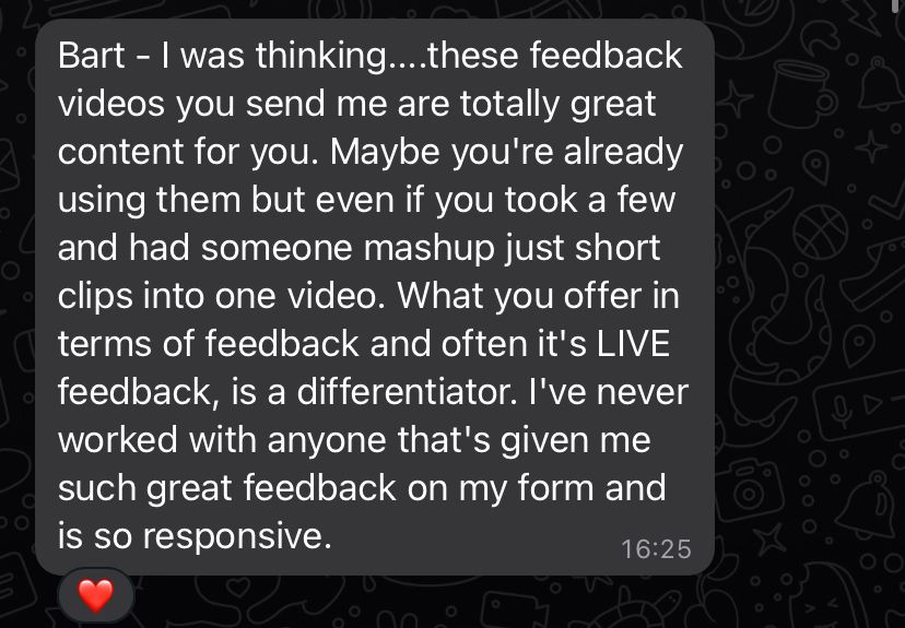 Client testimonial direct message 9
